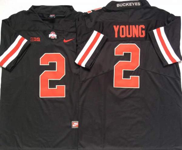 Ohio State Buckeyes Black #2 YOUNG NCAA Football Jersey