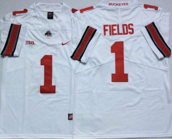 Ohio State Buckeyes White #1 FIELDS NCAA Football Jersey