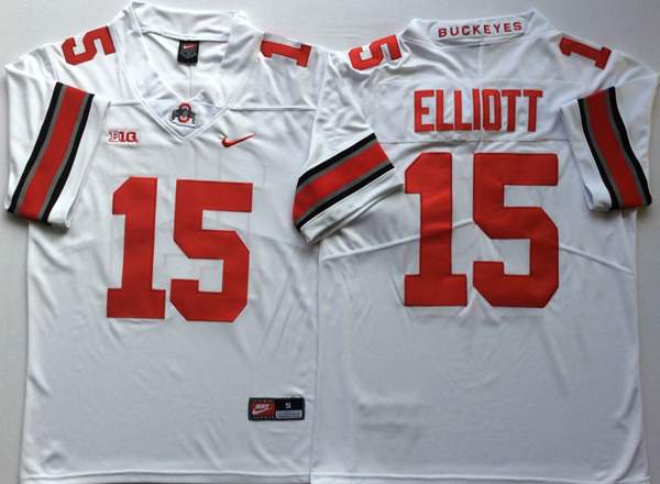 Ohio State Buckeyes White #15 ELLIOTT NCAA Football Jersey