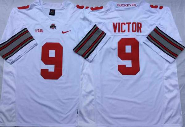 Ohio State Buckeyes White #9 VICTOR NCAA Football Jersey