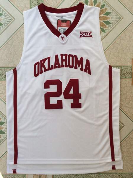 Oklahoma Sooners White #24 HIELD NCAA Basketball Jersey