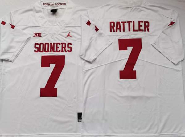 Oklahoma Sooners White #7 RATTLER NCAA Football Jersey