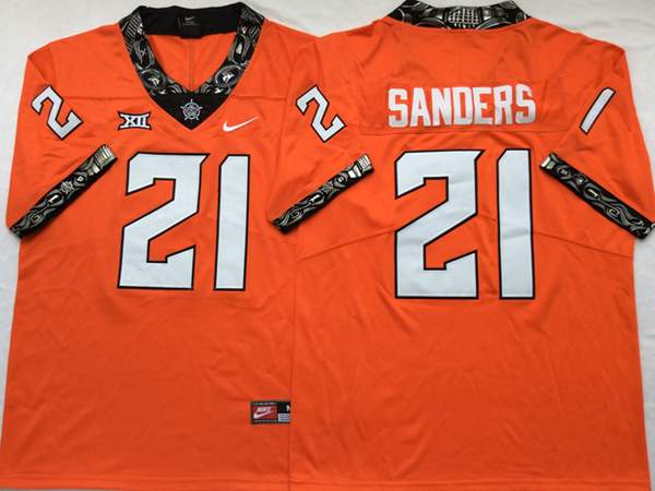 Oklahoma State Cowboys Orange #21 SANDERS NCAA Football Jersey