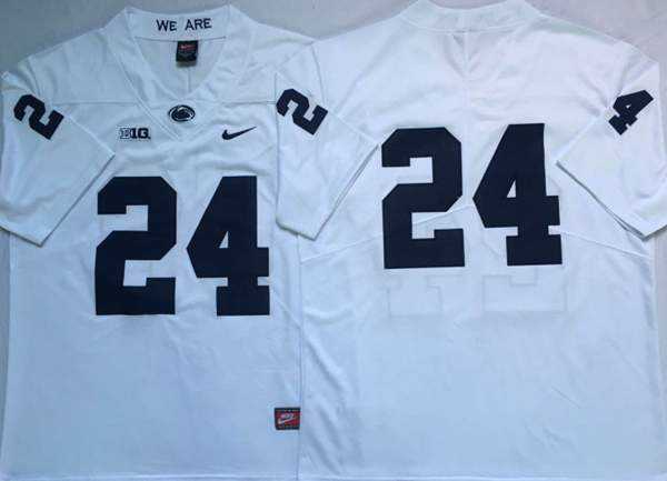 Penn State Nittany Lions White #24 NCAA Football Jersey