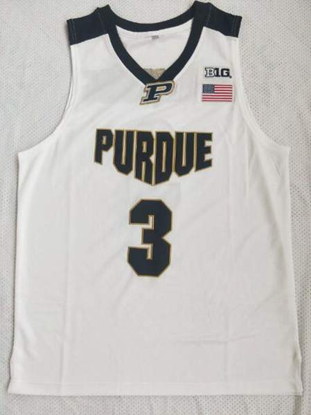 Purdue Boilermakers White #3 C.EDWARDS NCAA Basketball Jersey