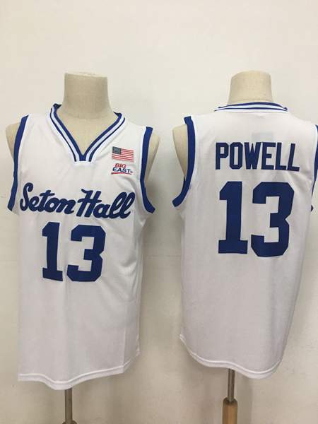 Seton Hall Pirates White #13 POWELL NCAA Basketball Jersey