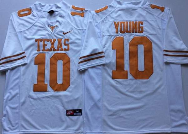 Texas Longhorns White #10 YOUNG NCAA Football Jersey