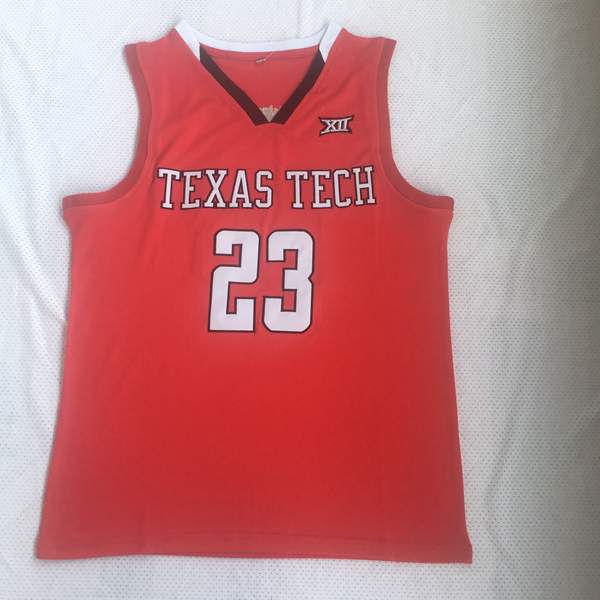 Texas Tech Red Raiders Red #23 CULVER NCAA Basketball Jersey