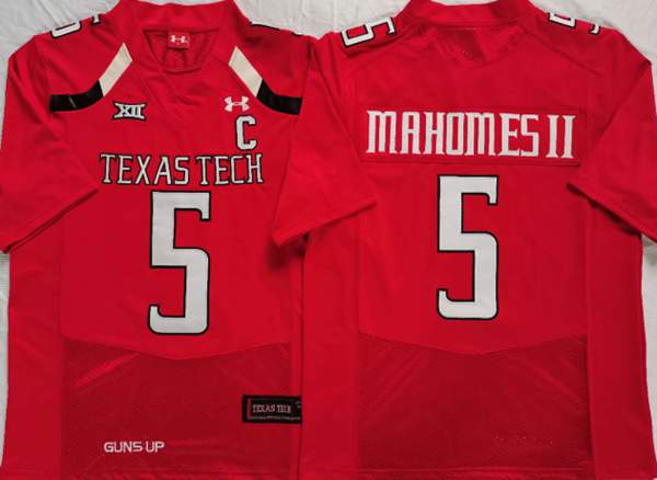 Texas Tech Red Raiders Red #5 MAHOMES II NCAA Football Jersey