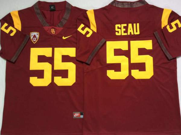 USC Trojans Red #55 SEAU NCAA Football Jersey
