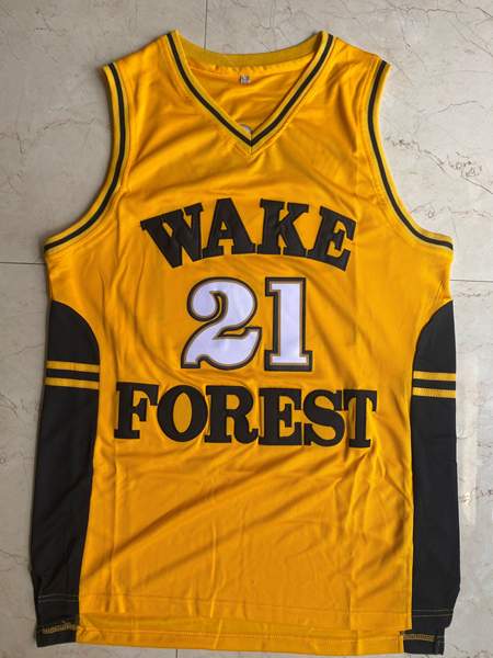Wake Forest Demon Deacons Yellow #21 DUNCAN NCAA Basketball Jersey