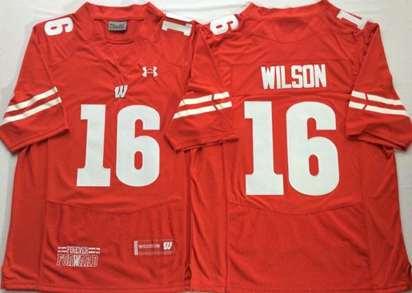 Wisconsin Badgers Red #16 WILSON NCAA Football Jersey