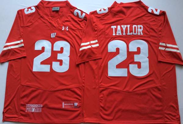Wisconsin Badgers Red #23 TAYLOR NCAA Football Jersey