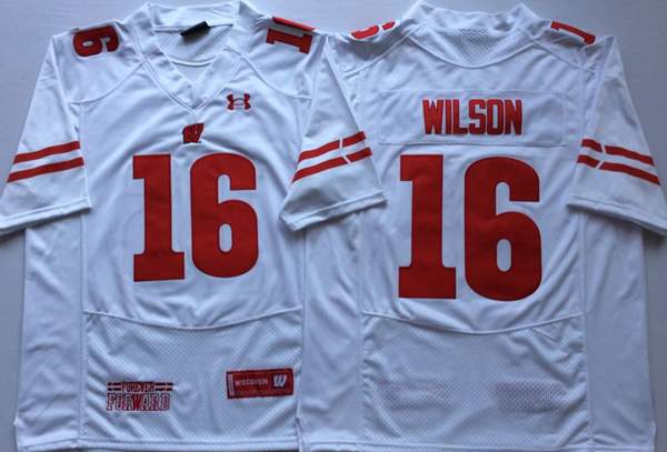 Wisconsin Badgers White #16 WILSON NCAA Football Jersey