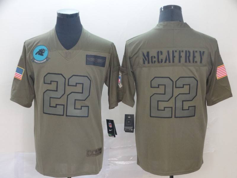 Carolina Panthers Olive Salute To Service NFL Jersey 02