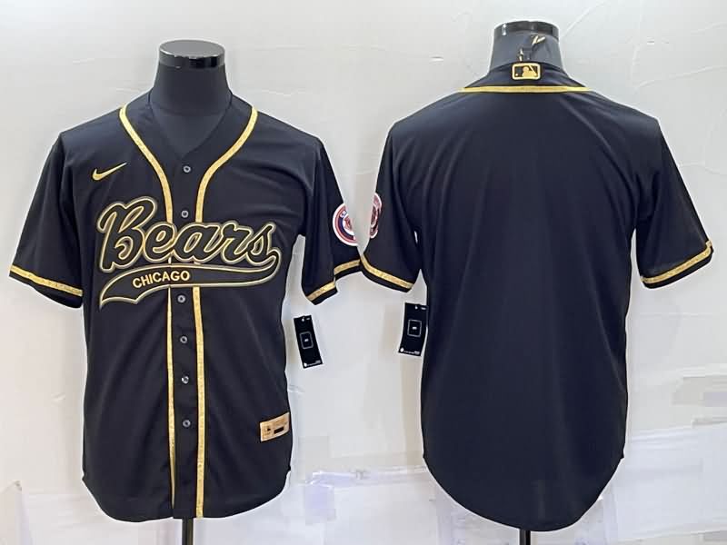 Chicago Bears Black Gold MLB&NFL Jersey