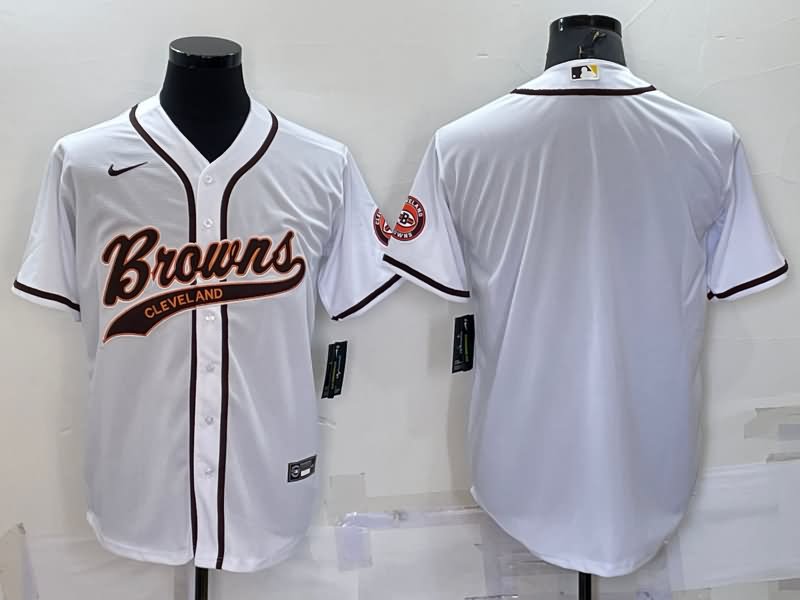 Cleveland Browns White MLB&NFL Jersey