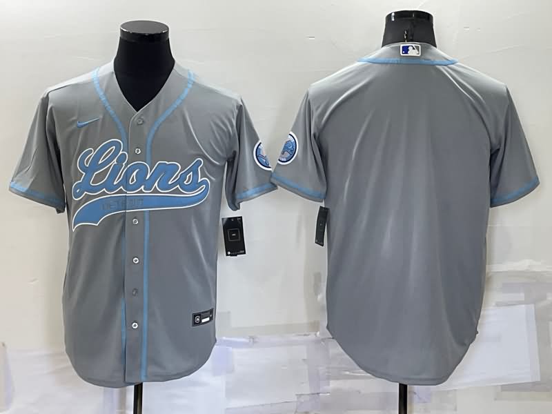 Detroit Lions Grey MLB&NFL Jersey