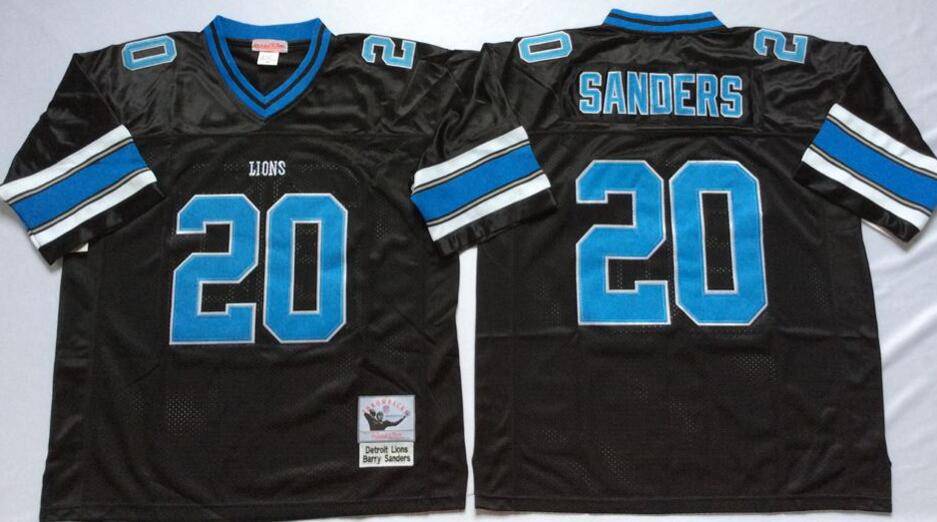 Detroit Lions Black Retro NFL Jersey