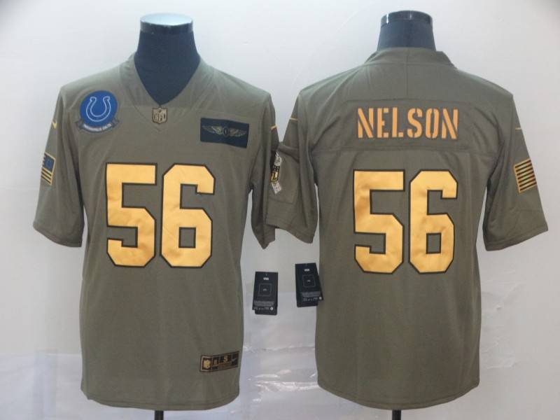 Indianapolis Colts Olive Salute To Service NFL Jersey 03