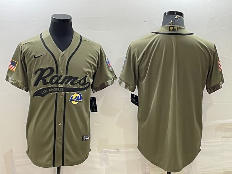 Los Angeles Rams Olive Salute To Service MLB&NFL Jersey