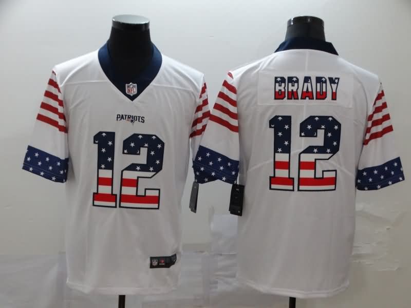 New England Patriots White USA Flag NFL Jersey