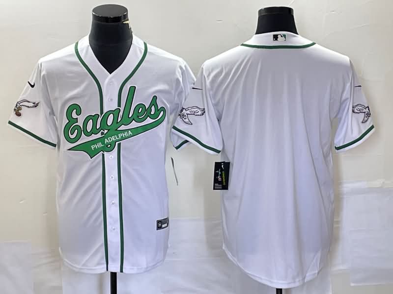 Philadelphia Eagles White MLB&NFL Jersey 02