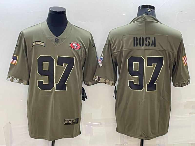 San Francisco 49ers Olive Salute To Service NFL Jersey 06
