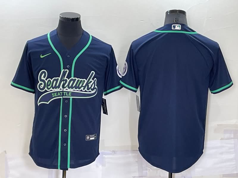 Seattle Seahawks Dark Blue MLB&NFL Jersey