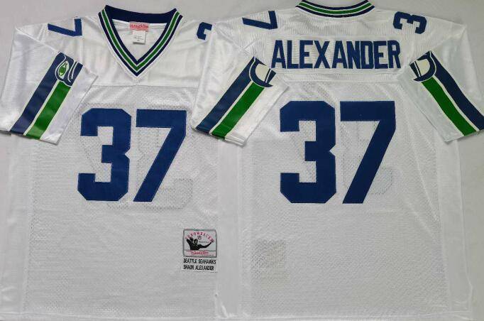 Seattle Seahawks White Retro NFL Jersey