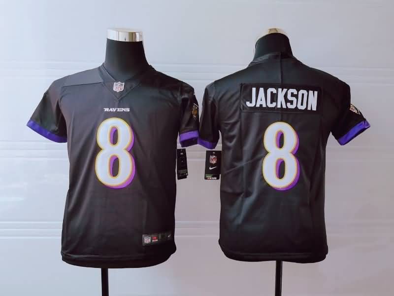 Kids Baltimore Ravens Black #8 JACKSON NFL Jersey