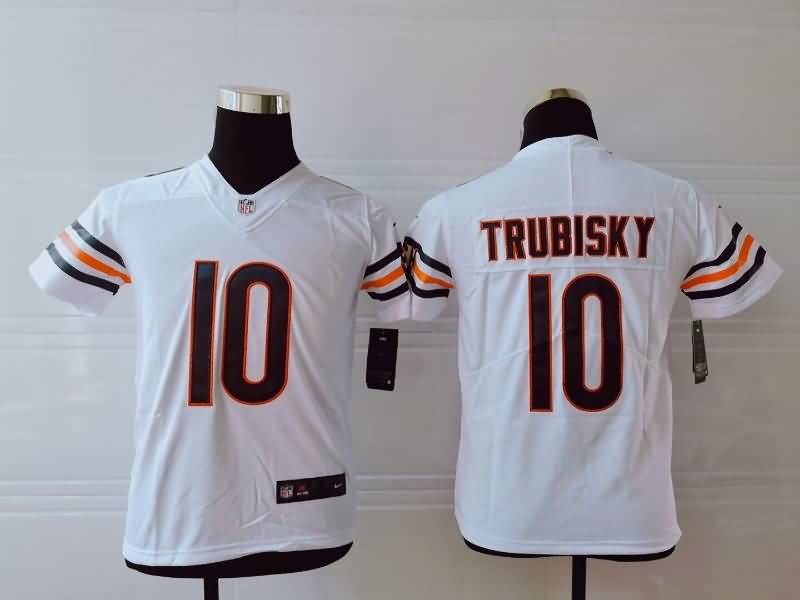 Kids Chicago Bears White #10 TRUBISKY NFL Jersey