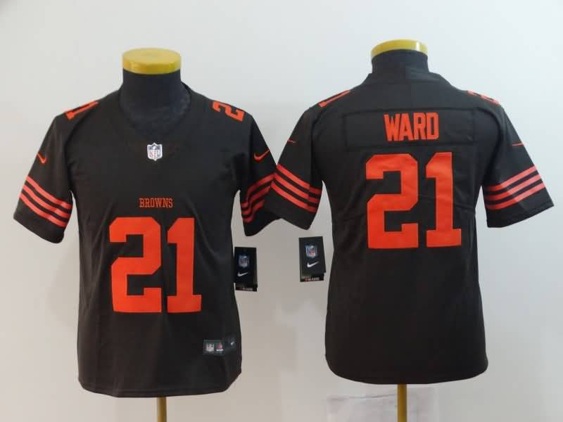 Kids Cleveland Browns Brown #21 WARD NFL Jersey