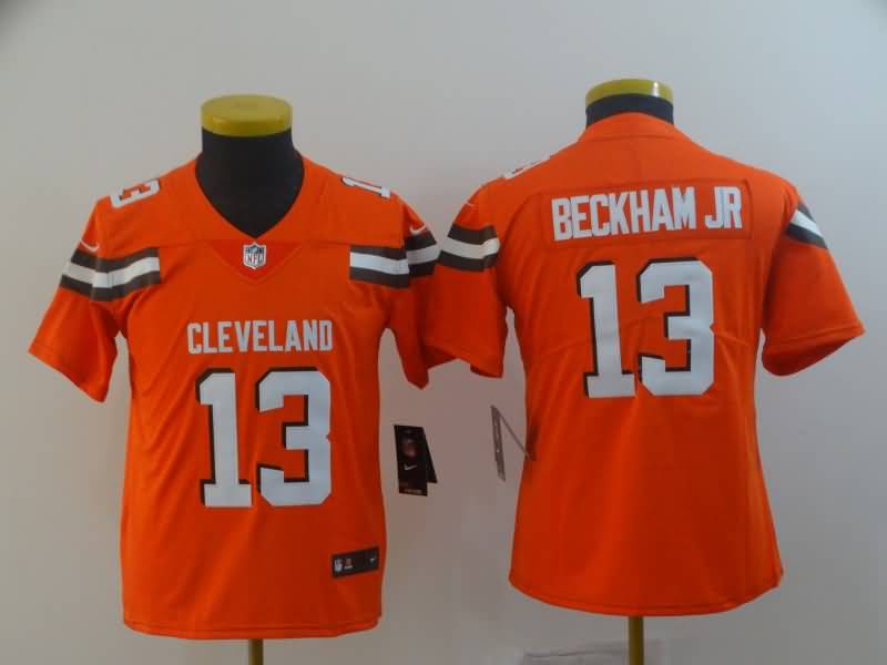 Kids Cleveland Browns Orange #13 BECKHAM JR NFL Jersey