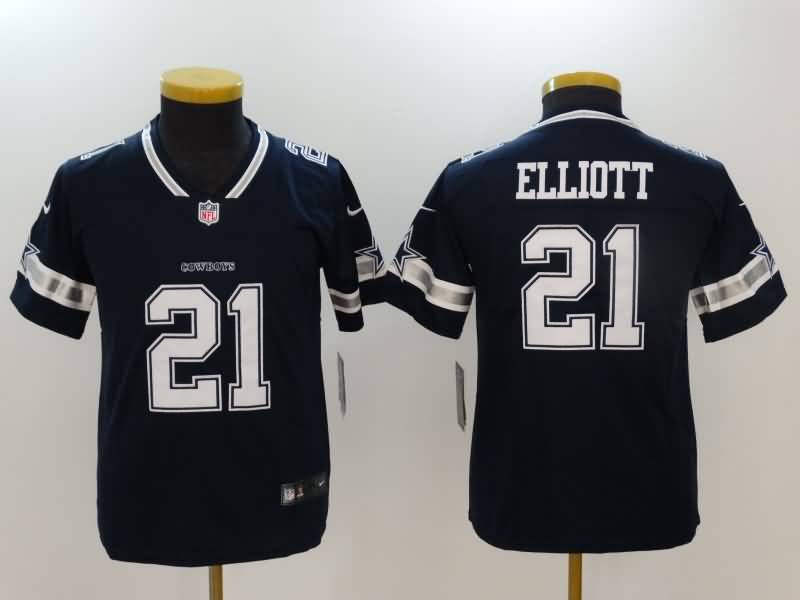 Kids Dallas Cowboys Dark Blue #21 ELLIOTT NFL Jersey