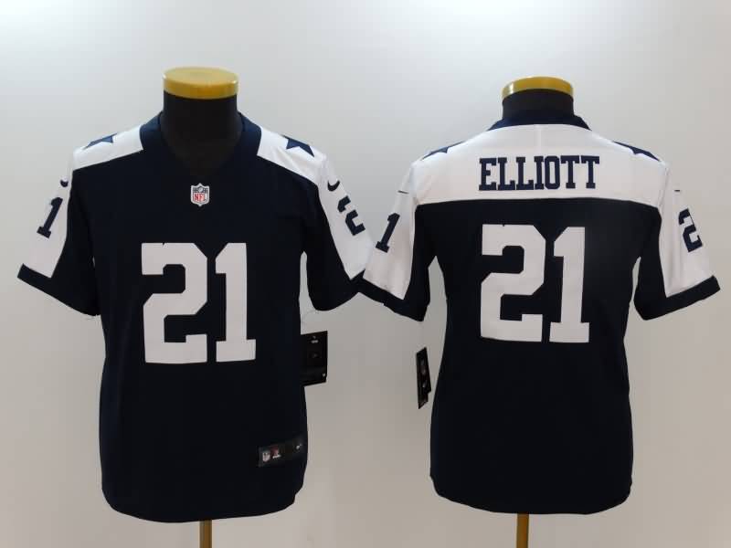 Kids Dallas Cowboys Dark Blue #21 ELLIOTT NFL Jersey 02