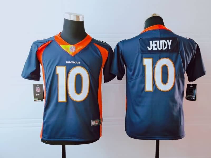 Kids Denver Broncos Dark Blue #10 JEUDY NFL Jersey