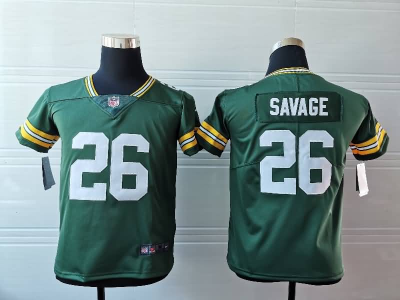 Kids Green Bay Packers Green #26 SAVAGE NFL Jersey