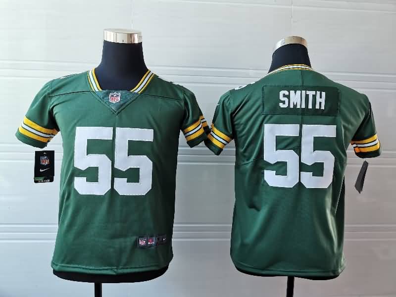 Kids Green Bay Packers Green #55 SMITH NFL Jersey