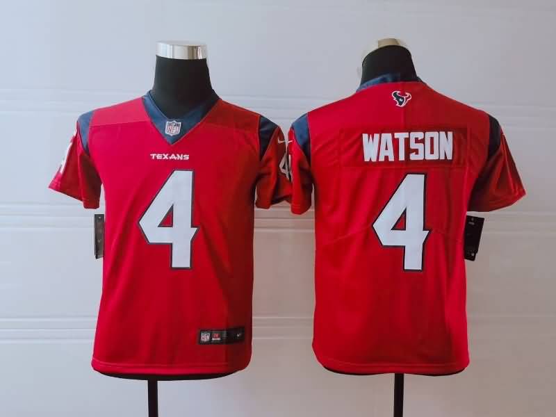 Kids Houston Texans Red #4 WATSON NFL Jersey
