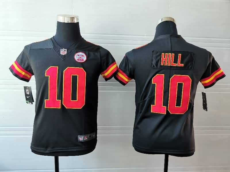 Kids Kansas City Chiefs Black #10 HILL NFL Jersey