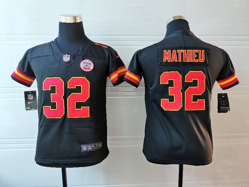 Kids Kansas City Chiefs Black #32 MATHIEU NFL Jersey