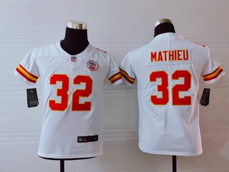 Kids Kansas City Chiefs White #32 MATHIEU NFL Jersey