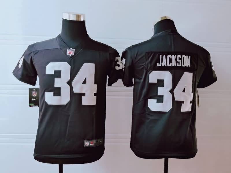 Kids Las Vegas Raiders Black #34 JACKSON NFL Jersey