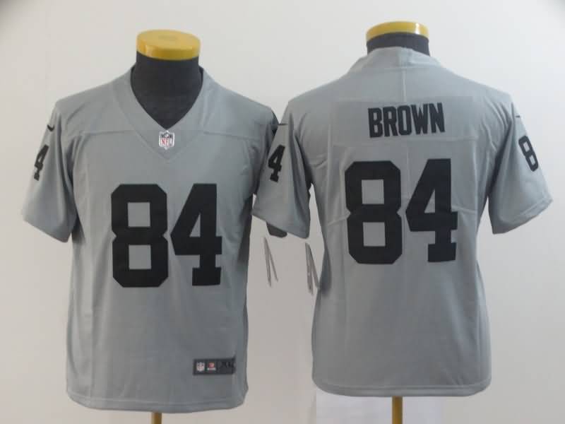 Kids Las Vegas Raiders Grey #84 BROWN Inverted Legend NFL Jersey