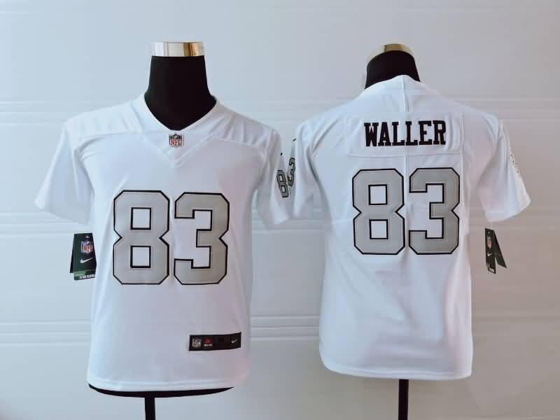 Kids Las Vegas Raiders White #83 WALLER NFL Jersey