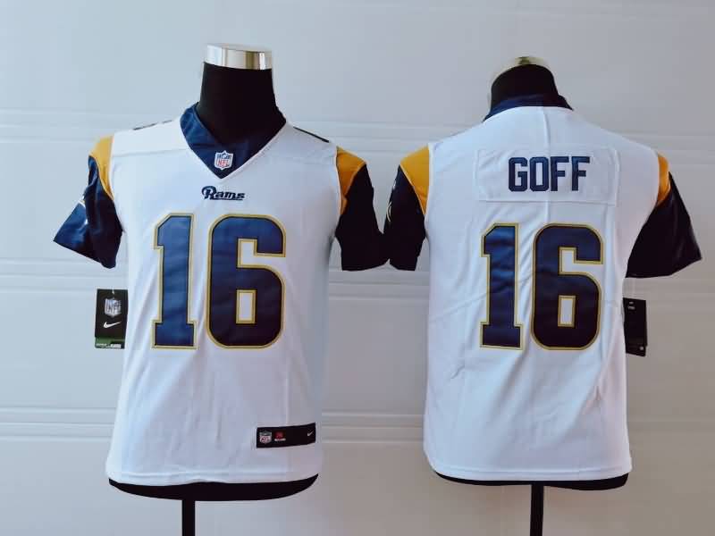 Kids Los Angeles Rams White #16 GOFF NFL Jersey
