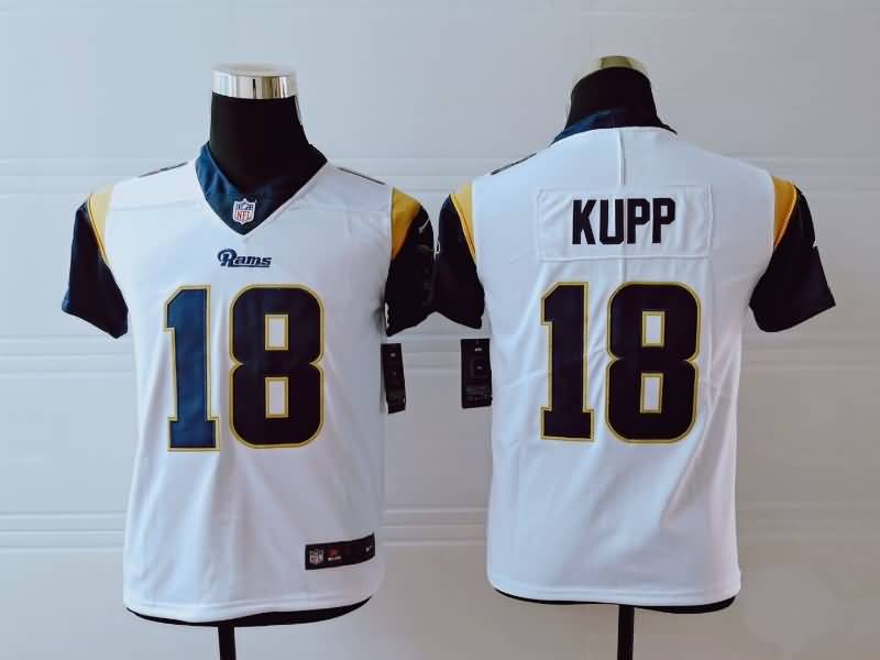 Kids Los Angeles Rams White #18 KUPP NFL Jersey