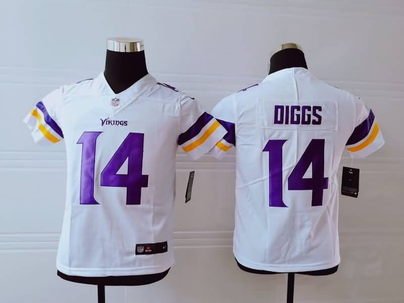 Kids Minnesota Vikings White #14 DIGGS NFL Jersey