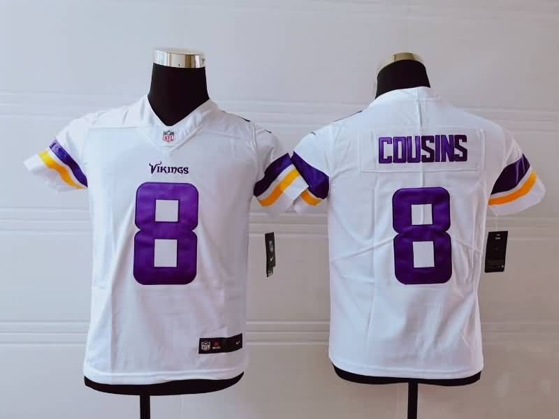 Kids Minnesota Vikings White #8 COUSINS NFL Jersey